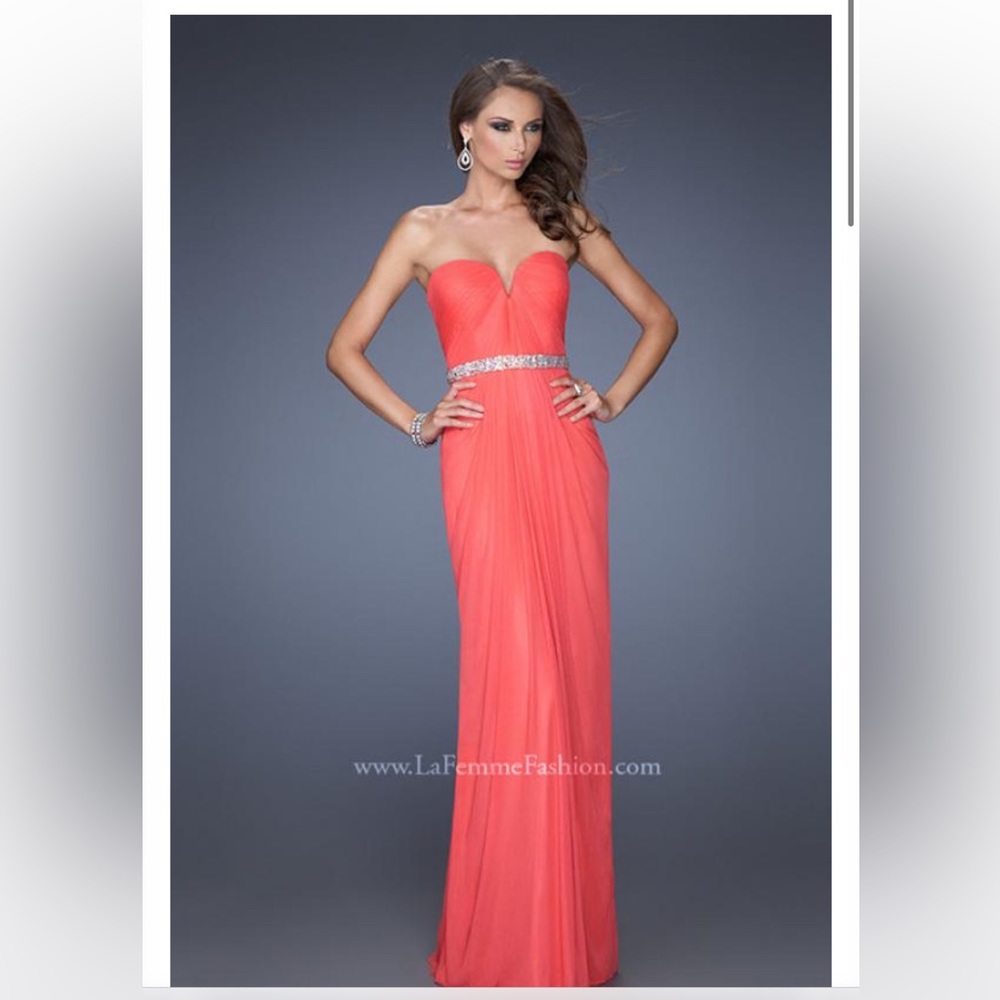 Like New La Femme Maxi Strapless Dress Size 6